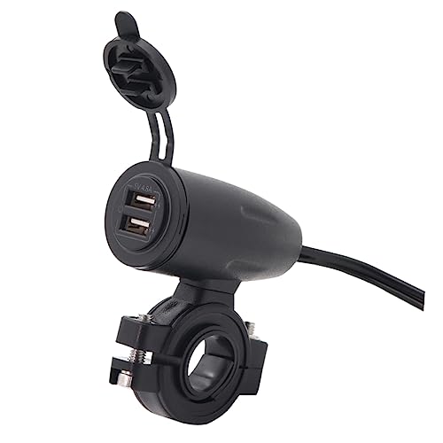 Veemoon 4. Motorcycle USB Charger Dual Ports Fast Charging Compatible Includes Cover Backlight for Motorbike Electric Vehicles and More