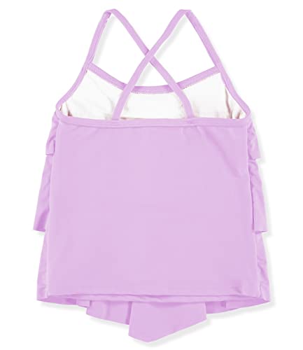 Girls' Solid Tiered Bathing Suit UPF 50+ 2-Piece Tankini Swimsuit Set2