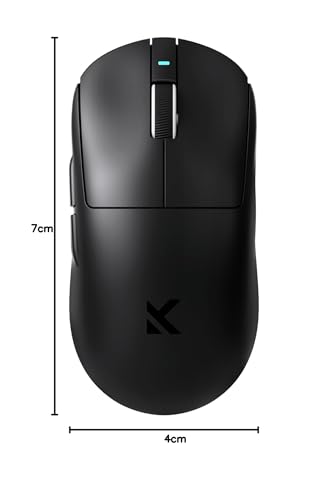 Image of MCHOSE A7 V2 Pro Lightweight Wireless Gaming Mouse, Tri-Mode Connection, 59 Grams, PAW 3395 26K DPI Sensor, 8K Hz Wired /8K Hz Wireless Polling, 120 Hours Battery Life - Black