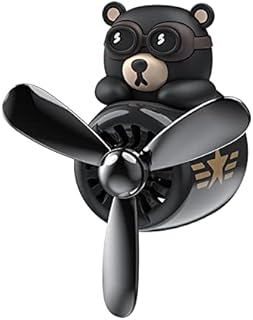 Fancemot Car Air Fresheners Black Bear Pilot Car Diffuser Cute Car Perfume Funny Car Fragrance Car Decorations Car Accessories (Black Bear)