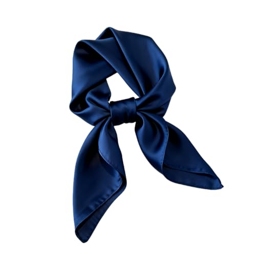 IGXX Foulard Carré en Chiffon pour Femme 70x70cm, Bleu Marine, Léger en Polyester, Écharpe de Cou, Bandana, Foulard, Aspect Soie Rétro, Accessoire de Mode