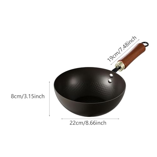 Wok de hierro con mango de madera, 24 cm miniatura 2