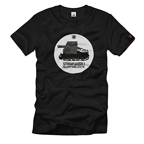 T-shirt Char Canon Automoteur Bison WH WK Allemagne Noir M #2333