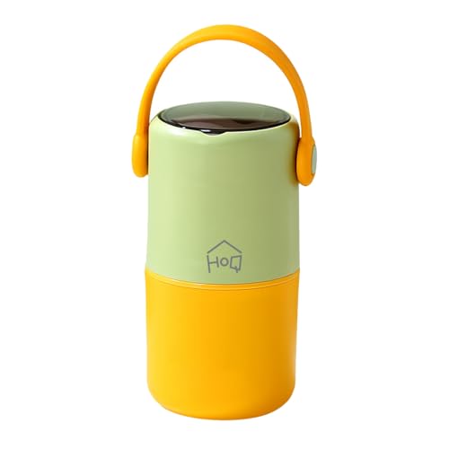 Image of House of Quirk 304 Stainless Steel Lunch Box - 820ml Double-Layer Portable Bento Box with Lid for Office Workers & Students (Green /Yellow)