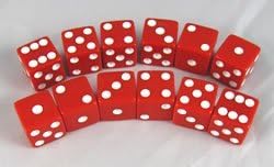 Koplow Games Red Opaque Promotional Dice D6 16mm 12 Dice