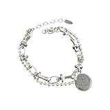 Genérico Pulsera De Plata, Diseño De Ajuste Cómodo, 5x4 Cm, Pulsera Para Mujer, Brazalete De, Potenciador De Diario, Para Mamá, Día De La Madre, Adolescentes, Niñas, Cumpleaños, Bodas, Parejas, Am