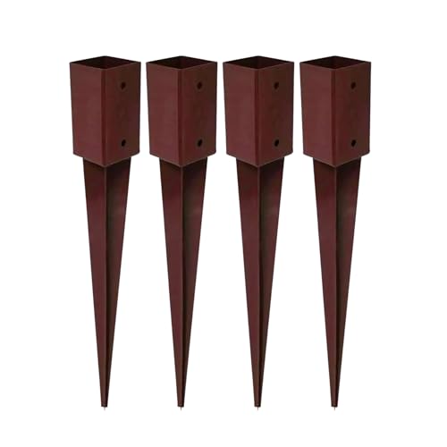 Garden Mile 4 Pack Heavy Duty Fence Post Spikes - Rust Resistant Steel Post Holders - Long Lasting Fence Repair Stakes & Garden Fencing Supports for Stable Installation