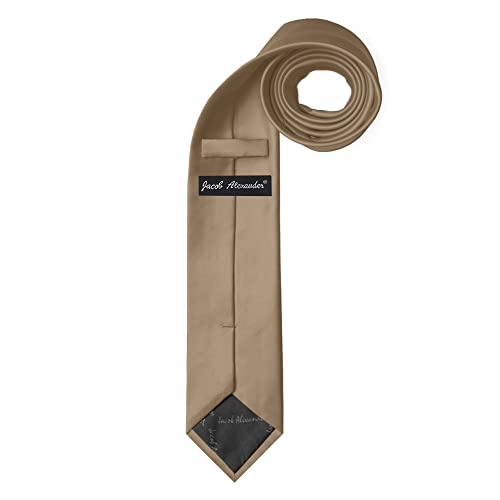 Image of Jacob Alexander Men's Slim Width 2.75 inch Solid Color Tie