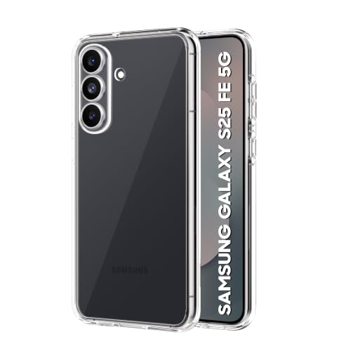 Image of CEDO Samsung Galaxy S25 FE (5G) Clear Case | Soft Flexible Slim-Fit | Full Body 360 Protection Shock Proof TPU Back Cover (Transparent)