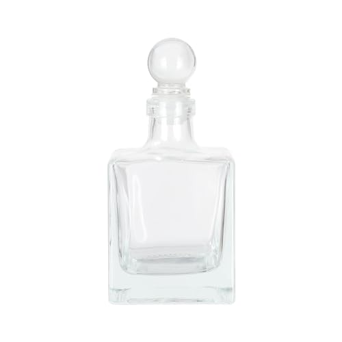 Magic Season Decorative Glass Bottle - 7 fl oz. Square Bottle (1 Set w/Glass Stopper)