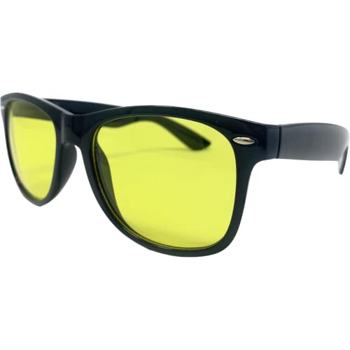 Men Women Unisex Yellow Night Driving Spring Temple Retro Square Glasses2