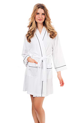 Jones New York Women's 3/4 Sleeve Soft Knit Honeycomb Kimono Lounge Spa House