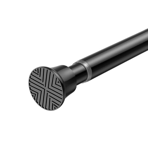 Small Tension Rod 16-38inch Black Tension Curtain Rod no Drilling Spring Rods for Windows Short Tension Rod Adjustable Curtain Rod for Windows Door Closet Kitchen