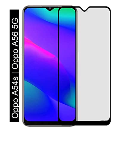 Image of Screen Protector for Oppo A56 5G | Oppo A54s (Black) Tempered Glass Edge-to-Edge 6D Screen Guard With Installation Kit