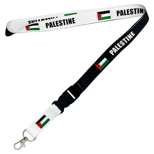 Panda Loco Palestine Flag Lanyard – Premium Double-Sided Design with Detachable Clip & Metal Hook | Ideal for Cultural Pride, Awareness, Events & Collectors