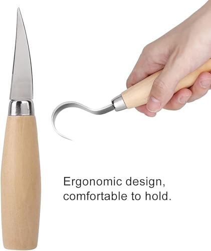 Image of Wood Carving Tools, 2Pcs Carving Set for Whittling Wood Crafts, Wood Carving Tools Set,Ergonomic Handle for Comfort,Sharp for Soft /Hard Woods,Ideal for Beginners and DIY Hobbyists