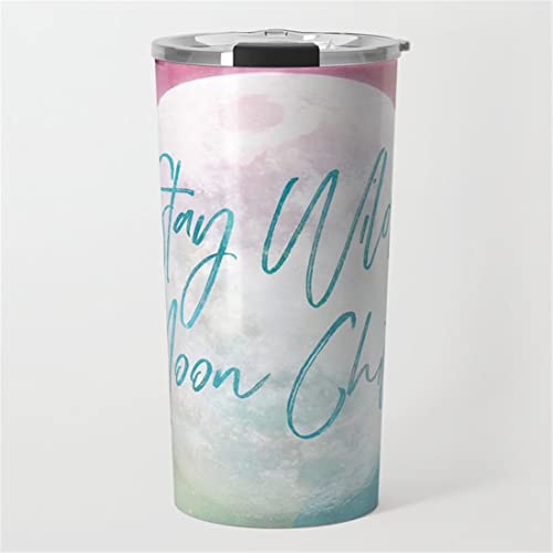 Taza de viaje para niños Stay Wild Moon Taza de viaje de 20 onzas Vaso de doble pared aislada al vacío Taza de café de acero inoxidable Cover