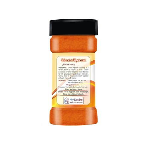 Image of Desire Cheese Popcorn Seasoning Powder 100 Gram [for Popcorn Seasoning, Nachos, Pasta, Pizza, Sprinkle on French Fries]