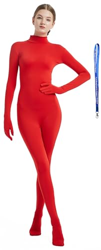 Body complet en Lycra Spandex Zentai Rouge Taille L pour déguisement seconde peau