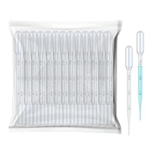 20Pcs 3mL Disposable Plastic Transfer Pipettes Calibrated Dropper for Science Experiment, Art, and DIY - Easy-to-Use and Safe