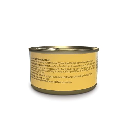 Schesir After Dark Hähnchenfilets in Brühe, komplettes Nassfutter für Katzen, aus der Dose, Grain frei, hoher Proteingehalt, feuchtigkeitsspendend, 12 x 80 g