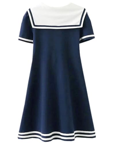 SANGTREE Girls Nautical Sailor Dresses School Uniform Casual Dress, 3-14 Years3