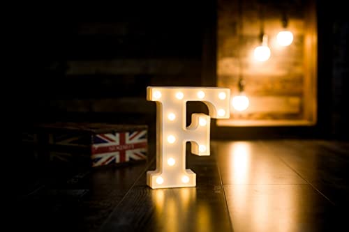 Foaky Led Letter Lights Sign Light Up Letters Sign For Night Light Wedding/Birthday Party Battery Powered Christmas Lamp Home Bar Decoration(F) #TOP1