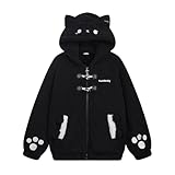 Zenrave Jojifuku Clothes Jacket Hoodie - Jirai Kei Juminocore Gyaru Shoujo Girl Cutecore Y2K Cute Kawaii Harajuku Clothing (black,Large)