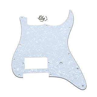Dopro Pickguard pour guitare 11 trous ST Strat One Humbucker FD Delonge White Pearl - Les Beatles, Paul McCartney, John Lennon, RIngo Starr, George Harrison