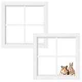 Shed Transom windows 12''x12'' Flush Mount Tempered Glass Fixed Windows, Small House Windows for Chicken Coop, Playhouse, Garage, Barn, Outdoor Building Replacement Windows-2 Pack