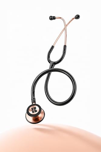 Image of Knya 6sense Stethoscope for Doctors & Residents | Tunable Diaphragm | Dual-Head Chest Piece for Adult & Pediatric Use | Lightweight Stainless Steel | Latex-Free Tubing | Soft-Seal Ear Tips | Premium Gift Box | for Medical Students (Rose Gold)