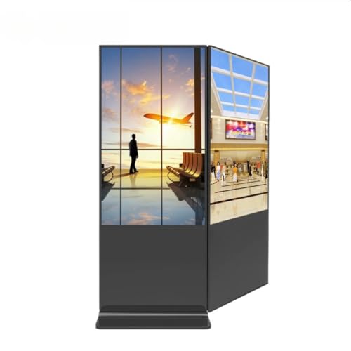 Image of 50 inch Dual-Sided Indoor Floor-Standing LCD Advertising Kiosk with Wheel Stand | Android RK3568 2GB+32GB | Non-Touch | CMS Preinstalled