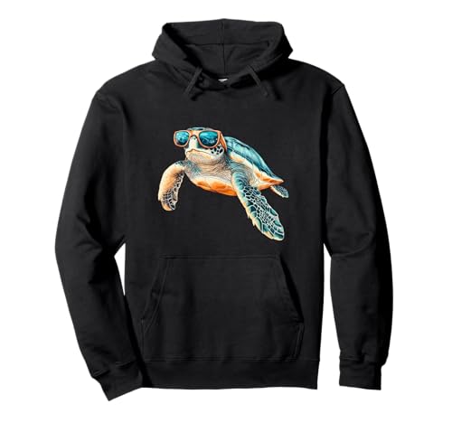 Süße Schildkröten Motive für Tierliebhaber Mit Sonnenbrille Pullover Hoodie
