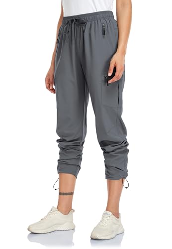 VEOBIKE Women's Summer Travel Pants Camping Fishing Zip Pockets Drawstring UV50+ Stretch Lounge Casual Yard Work Jogging Golf Pants - image 2