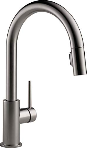 Delta Faucet Trinsic Black Stainless Kitchen Faucet, Kitchen Faucets with Pull Down Sprayer, Kitchen Sink Faucet, Faucet for Kitchen Sink, Magnetic Docking Spray Head, Black Stainless 9159-KS-DST Delta Faucet Trinsic Black Stainless Kitchen Faucet, Kitchen Faucets with Pull Down Sprayer, Kitchen Sink Faucet, Faucet for Kitchen Sink, Magnetic Docking Spray Head, Black Stainless 9159-KS-DST