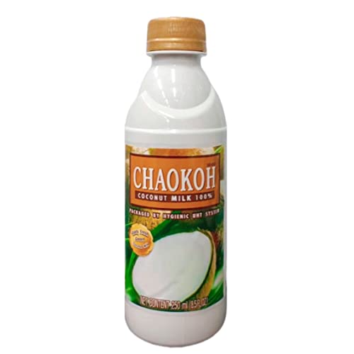 100% pure coconut milk from nature, Chaokoh brand, size 8.5FL.OZ (1 bottle) can cook deliciously aromatic food in every menu, including desserts, bakery, beverages and all kinds of food 100% pure coconut milk from nature, Chaokoh brand, size 8.5FL.OZ (1 bottle) can cook deliciously aromatic food in every menu, including desserts, bakery, beverages and all kinds of food