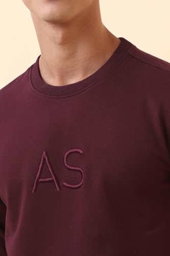 Image of Allen Solly Men's Cotton Blend Crew Neck Sweatshirt with Straight Pocket