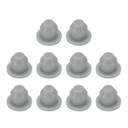 Image of uxcell 10pcs Hole Plug 3 /16 Inch (5.3mm) Button Plugs Fit for 4.5mm Hole, Snap in Locking Hole Tube Plug Gel Tube Waterproof Plug Tube Plug, Grey