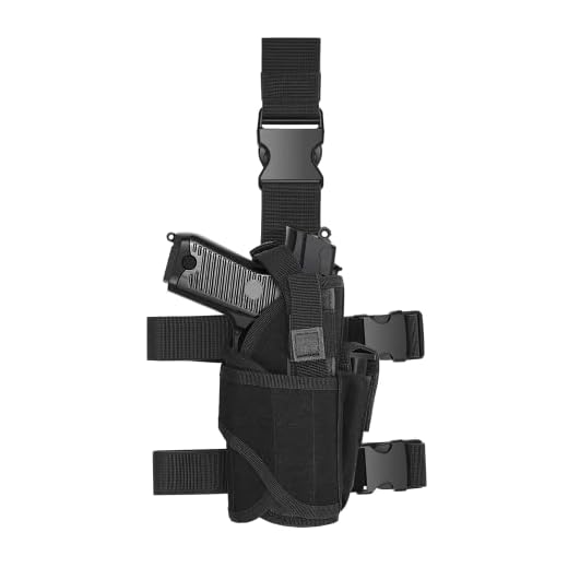 Drop Leg Holster Right Handed Tactical Thigh Pistol Gun Holster - Leg Holsters for Pistols, Thigh Holster for Women and Men - Leg Holster for 9mm - 1000D Nylon Drop Holster with Magazine Pouch - Black