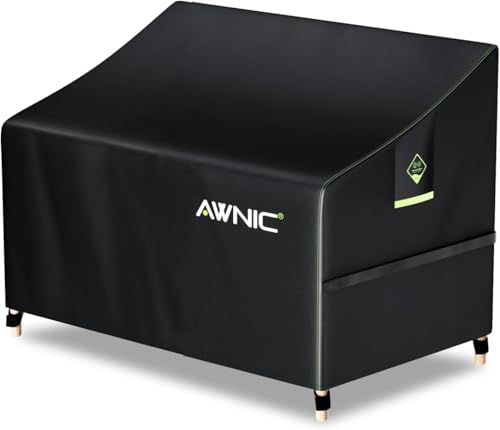 AWNIC Bench Cover for Garden Bench 3 Seater Waterproof Tear Resistant 420D Polyester 3 Seater Bench 160 X 70 X 60/88cm