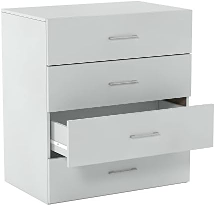 ZBOLI Lundy 4-Drawer Dresser, White, by Hillsdale Living Essentials (Color : White)