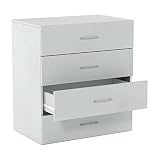 ZBOLI Lundy 4-Drawer Dresser, White, by Hillsdale Living Essentials (Color : White)
