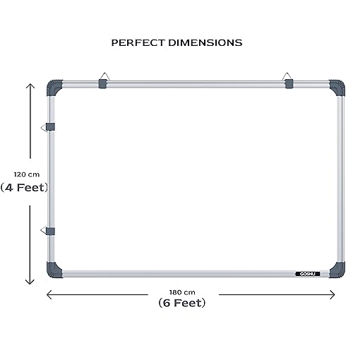Image of GOSHU Aluminium Non Magnetic 6 Feet X4 Feet Double Sided Writing Board Whiteboard & Chalkboard Combo Ideal For Home, Office, Study & Planning Solution (6X4 Feet, Pack Of 1 Item)