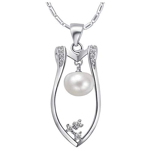 Collier en argent 925 et pendentif perle bouteille d'eau douce micro-ensemble