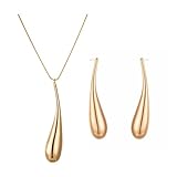 FDEETY Schmuckset Tropfenform Ohrringe Halskette Kombination Elegante Damenmode Accessoires Hochwertige Schmuckkollektion