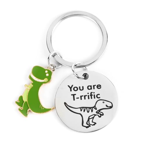 FRULX christmas gifts Personalised Cartoon Dinosaur Keychain Teacher Gifts for Women Keyring for Sister Birthday Friendship Keychain for Women Keyrings & Keychains Personalised Gifts Cute Keyring