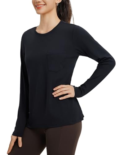 baleaf Women's Long Sleeve Workout Shirts for Women Active Tops Soft Activewear Moisture Wicking Running Clothes Travel