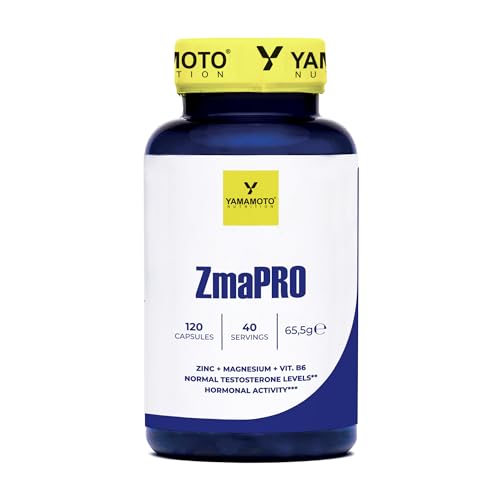 YAMAMOTO Nutrition ZmaPRO 120 Kapseln Nahrungsergänzungsmittel mit Zink Magnesium und Vitamin B6 Hilft bei Müdigkeit und Erschöpfung Gluten- und Laktosefrei