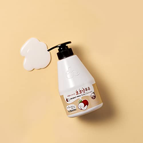 Kwailnara Coconut Milk Body Wash (19.75 Fl Oz) – Korean Body Cleanser for Hydrated & Silky Skin | Milk Protein, Royal Jelly & Restorative Coconut Extract | Paraben-Free with Gentle Bubbles