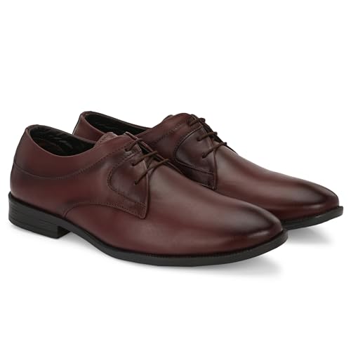 Image of Blue Leather by Centrino Lace-up Men's Formal Shoe | Stylish with Soft Cushioned Insole | Trendy Lace-Up Design | Durable Leather with Anti-Skid Sole | Perfect for Formal Wear (4035)